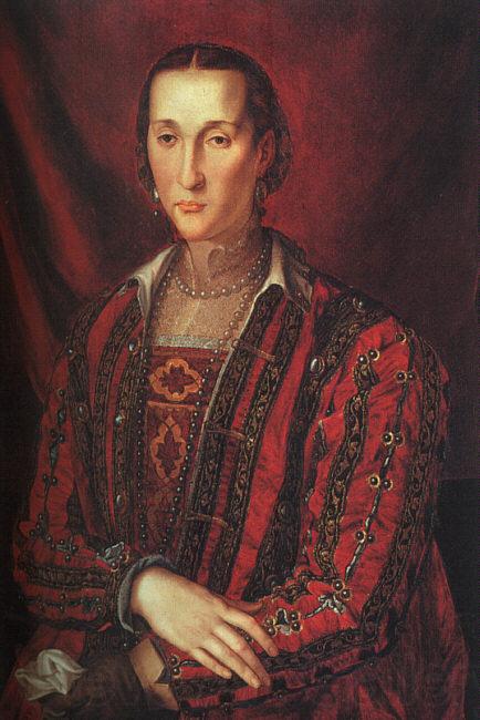 BRONZINO, Agnolo Portrait of Eleanora di Toledo Spain oil painting art